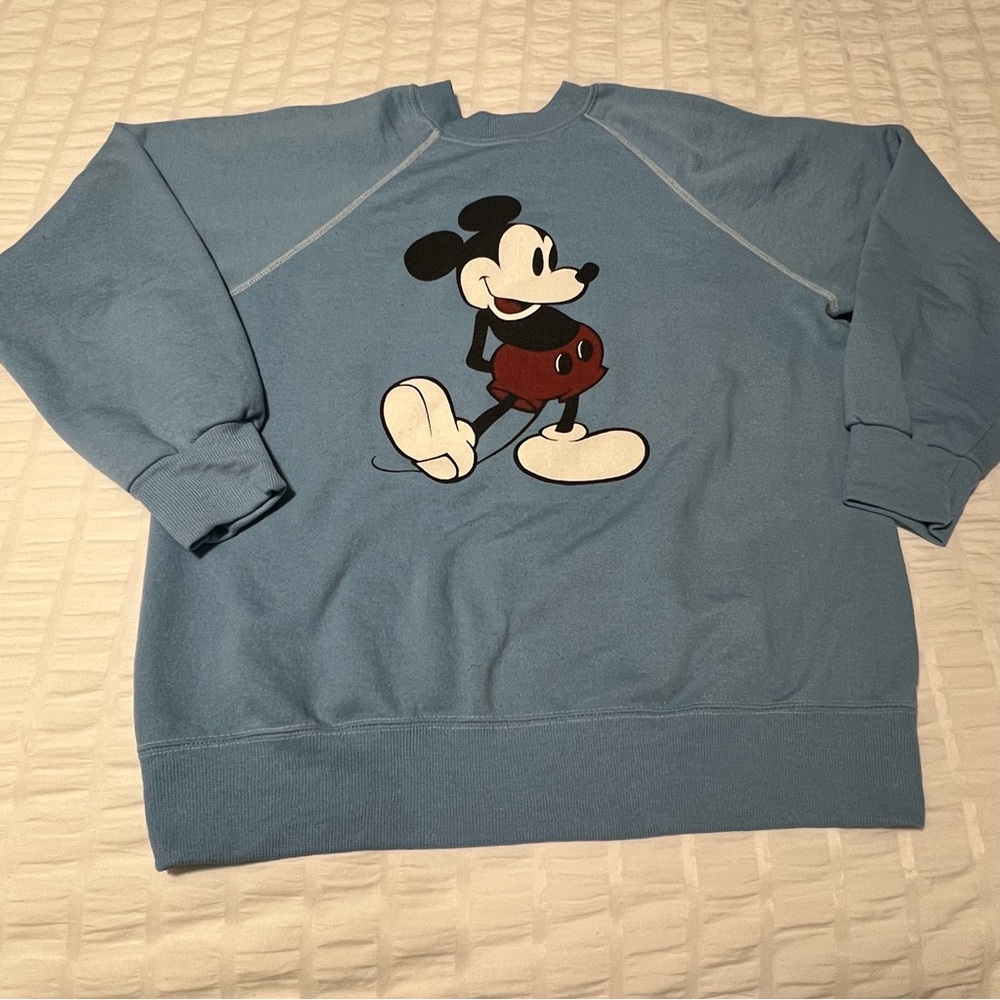 Vintage Blue Disney Casuals Mickey Mouse Crewneck Sweatshirt Large Disneyland